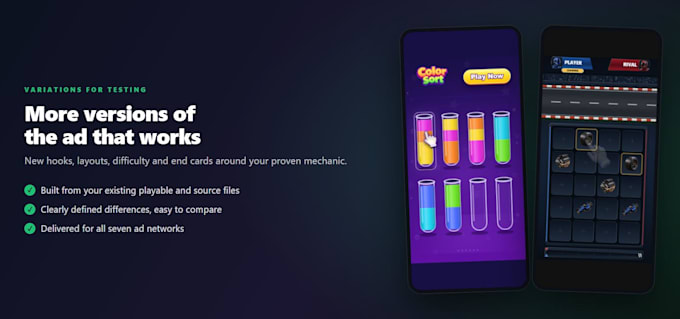 create HTML5 playable ad variations for your mobile campaign