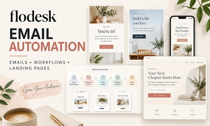 setup flodesk email marketing campaigns, automation workflow, email template