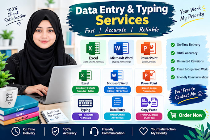do data entry, copy typing and photo editing