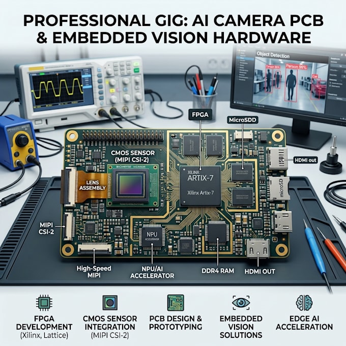 design ai camera pcb mipi csi cmos sensor fpga and embedded vision hardware