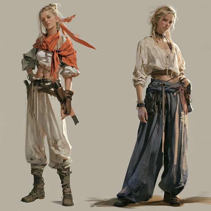 design custom dark fantasy characters and warrior concept art