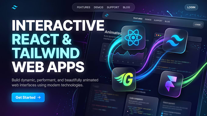 build interactive react web applications with tailwind, gsap, and motion