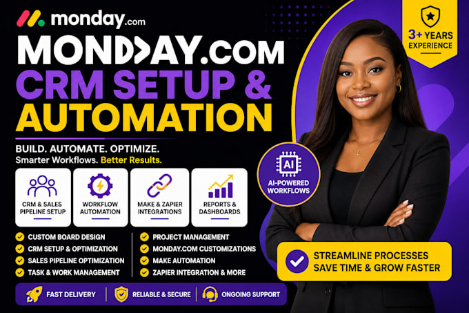 setup monday com CRM automation integrations and workflows CRM setup