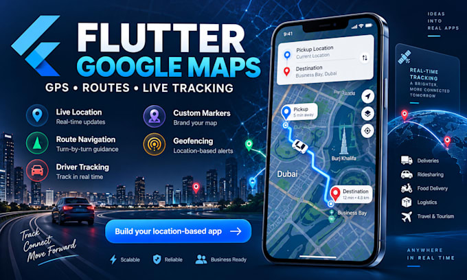 add google maps and live location tracking to your flutter app
