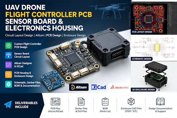 design drone uav motor sensor altium kicad pcb enclosure integration prototype