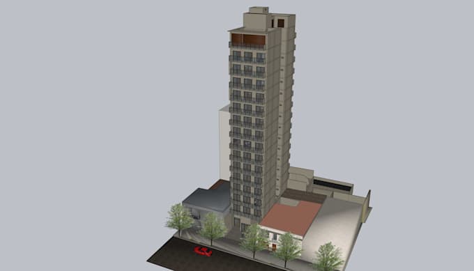 model your building in sketchup 3d