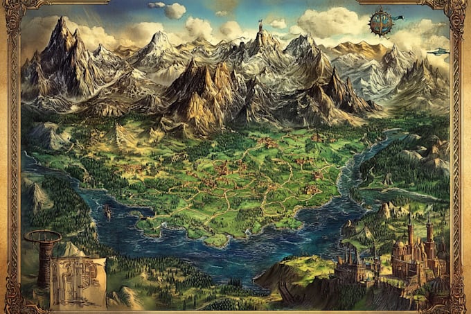 illustration fantasy map illustration