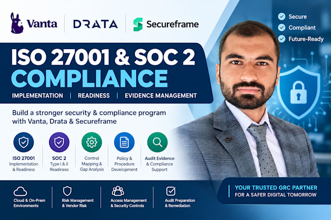 implement iso 27001 or soc 2 using vanta drata secureframe