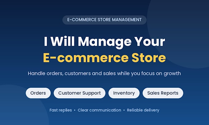 manage ecommerce store, orders and sales