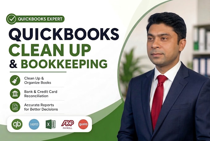 do quickbooks bookkeeping, cleanup and reconciliation