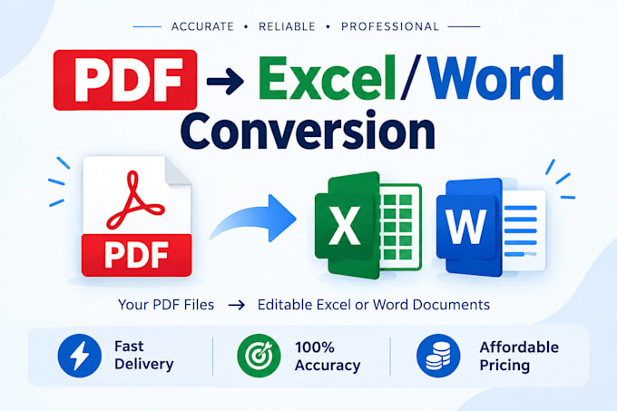 convert PDF or documents into editable excel and word files