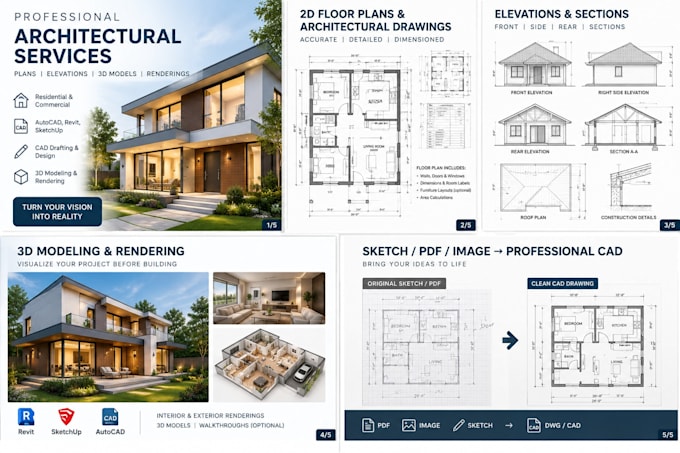 architectural planning, house plans, elevation and cad drawing