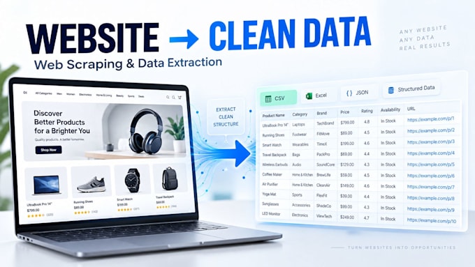 scrape websites and deliver clean structured data