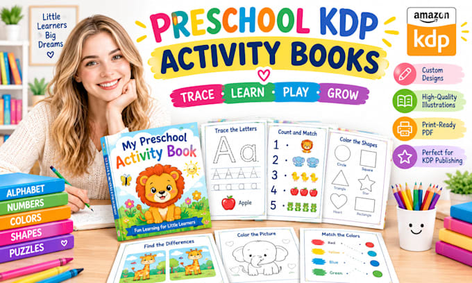 turn your preschool idea into a professional amazon KDP activity book