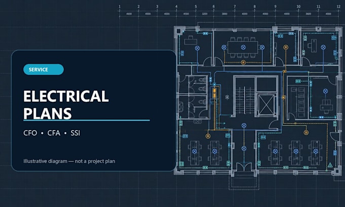 create electrical power, low current and fire alarm plans