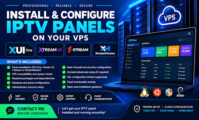 install latest version xui one, xtreamui, 1stream, xtreammaster on your vps
