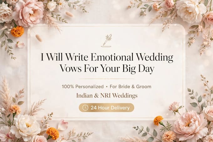 write emotional personalized wedding vows for bride and groom