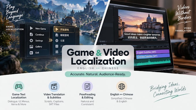 simplified chinese game and video translation