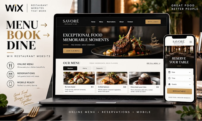 build a restaurant website with online menu and reservation system