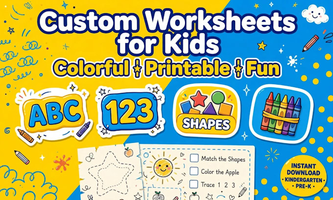 create custom worksheets and activities for kindergarten and primary