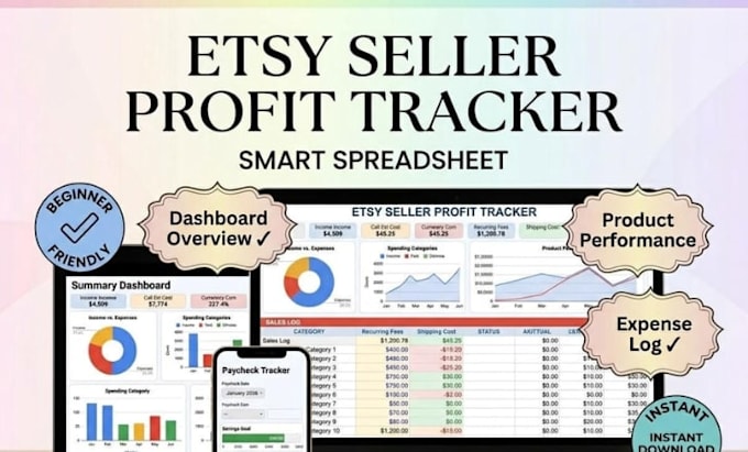 create etsy spreadsheets digital trackers excel dashboards and templates