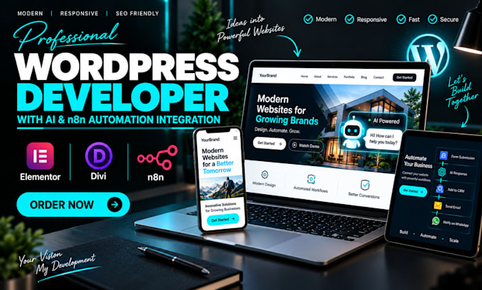 do wordpress development with elementor and n8n automation