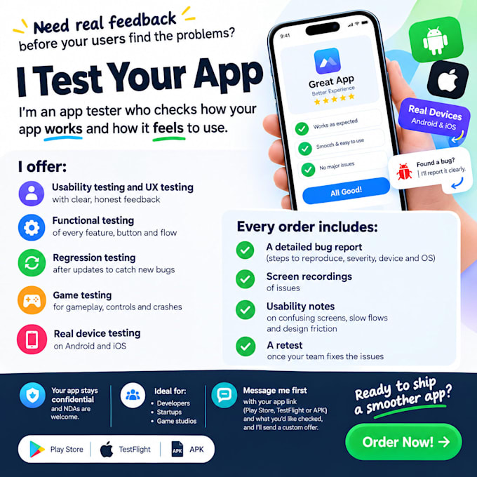 do functional, regression and game testing on real