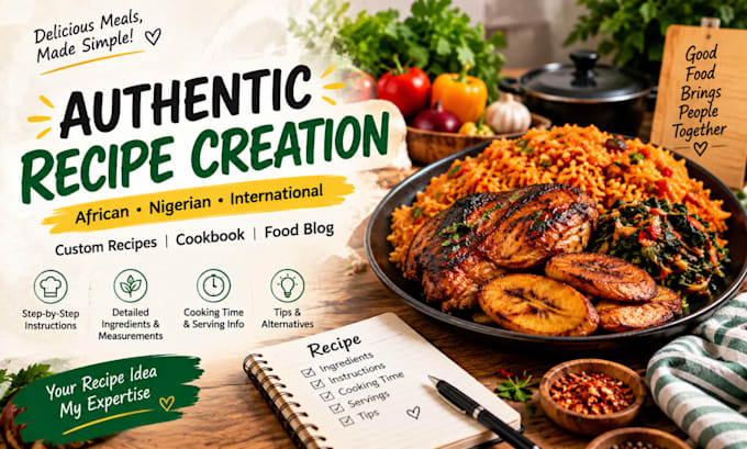 create authentic african, nigerian and international recipes
