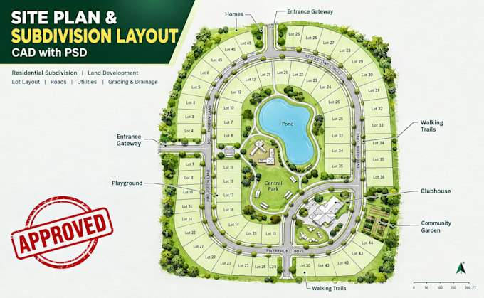 design residential subdivision and land development site plans