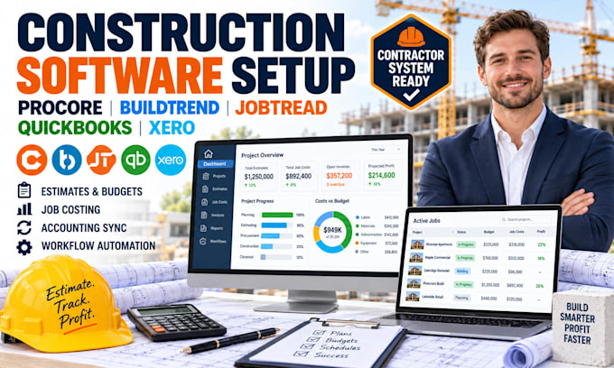 setup procore buildertrend jobtread quickbooks xero estimate jobcosting workflow