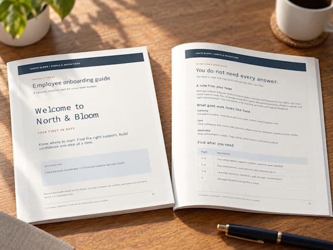 create a clear and professional employee onboarding guide