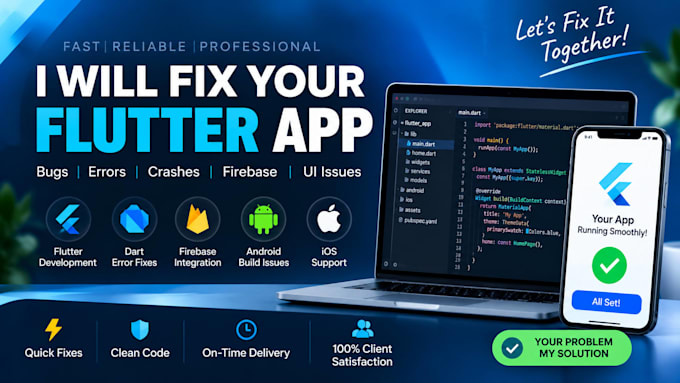 fix flutter app bugs errors and issues