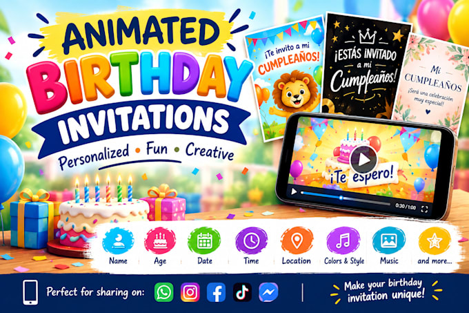 create an animated birthday invitation video