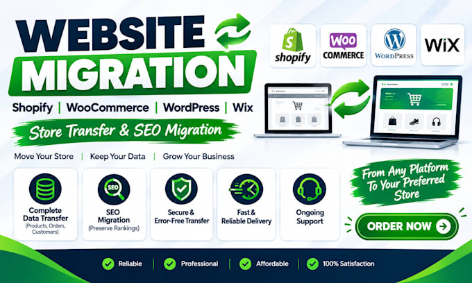 website migration shopify woocommerce wordpress wix store transfer SEO migration