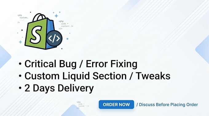 fix shopify bugs, errors, custom coding and theme issues