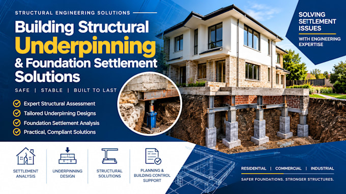 design building structural underpinning and foundation settlement solutions
