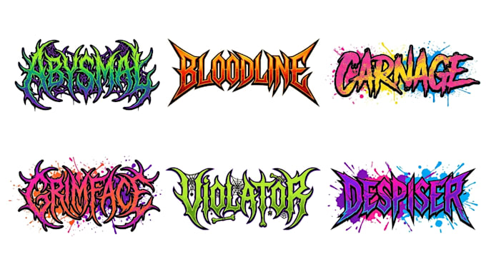 create deathcore, hardcore, grindcore metal band logo