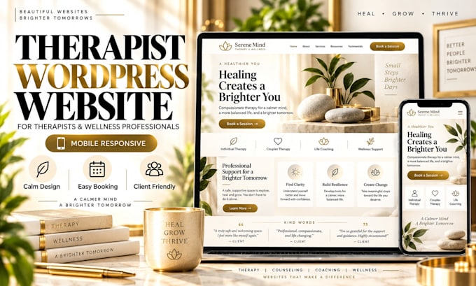 design a wordpress website for therapists and wellness