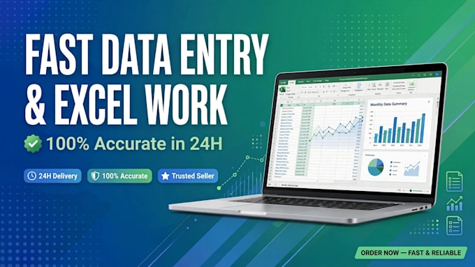 do fast data entry, excel work, pdf to word and typing work in 24 hours