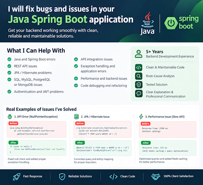 fix bugs and issues in your java application