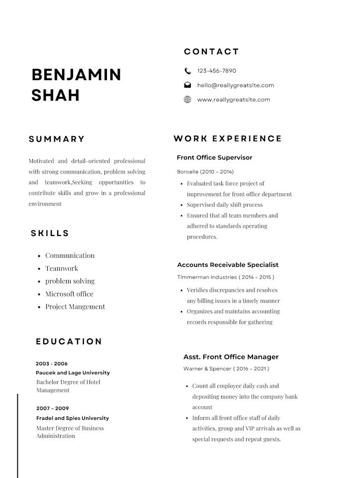 design professional resume or CV in canva