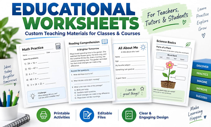 create educational worksheets and teaching materials