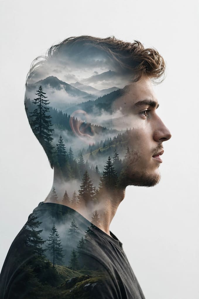 create double exposure portrait and aesthetic ai photo editing