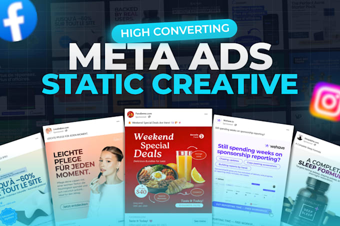 design high converting meta ads static ads creative in 12 hours