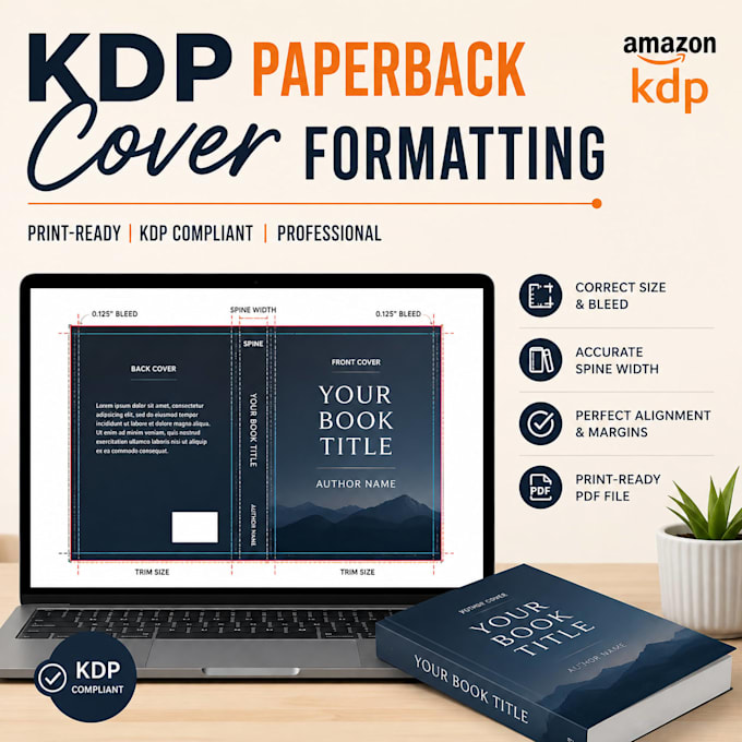 format your KDP paperback cover to amazon print specifications