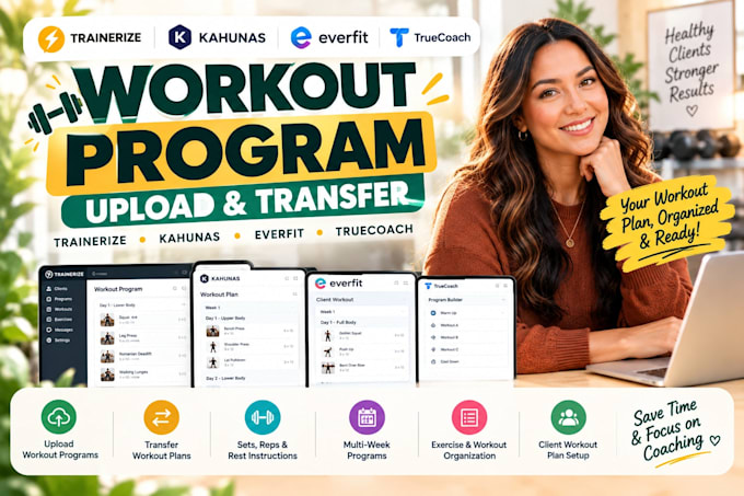 upload and transfer workouts program on trainerize kahunas everfit truecoach