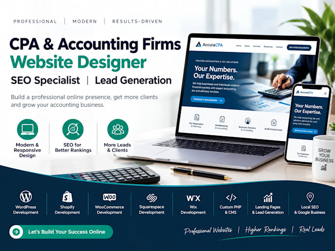 design a CPA accounting firm website with SEO and lead generation