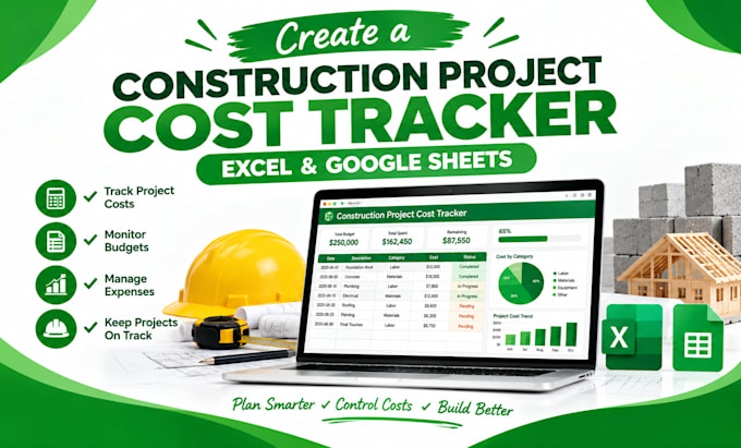 create a construction project cost and material tracker in excel