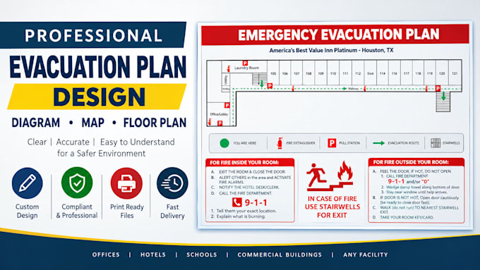 create custom evacuation plan,diagram,map