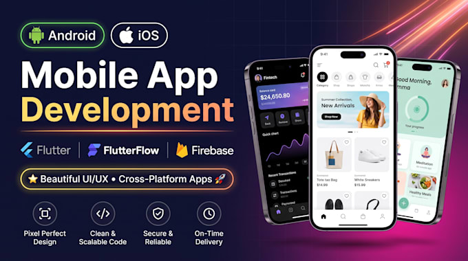 do mobile app development, android, ios app development as flutter developer